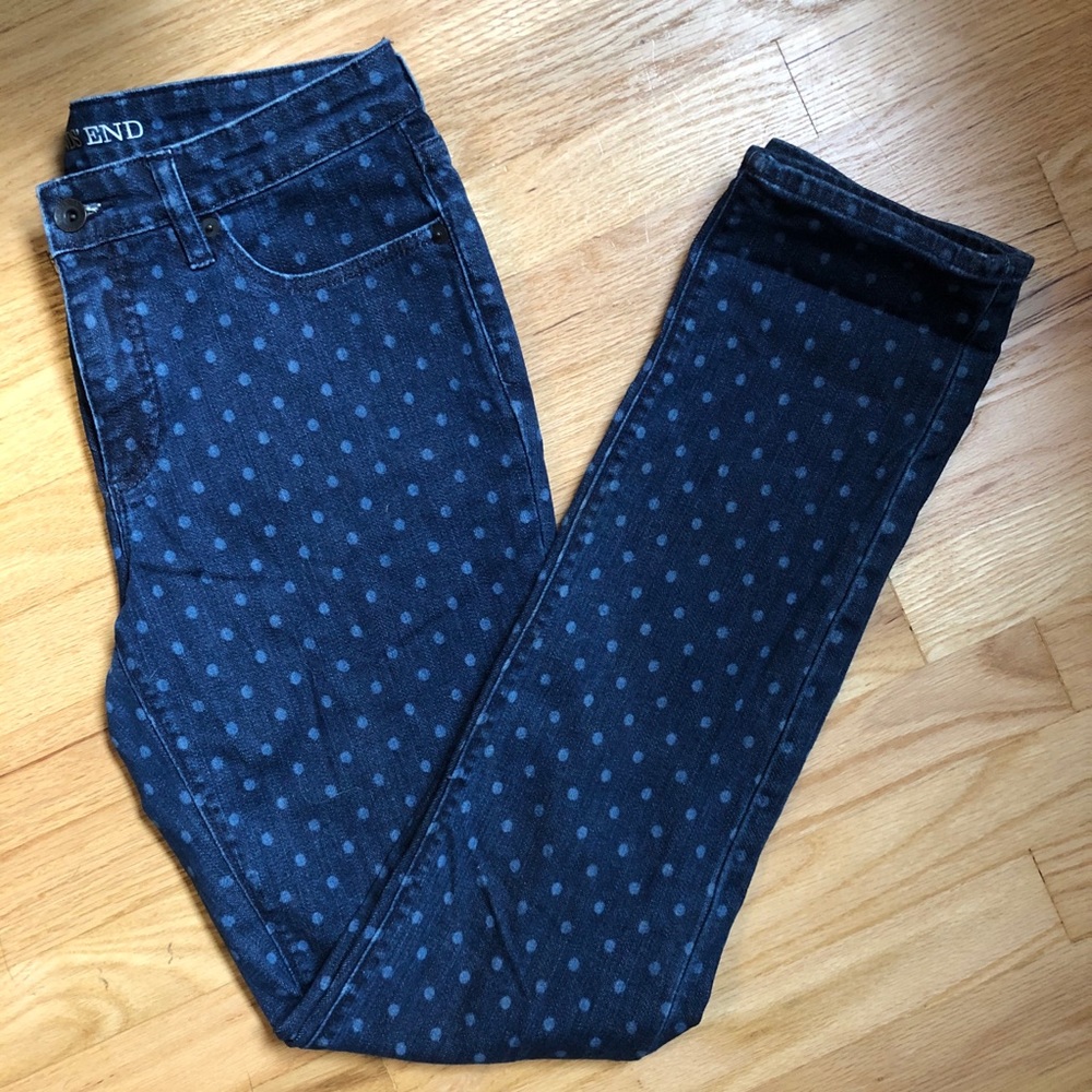 🔴 Sale - Lands End Mid Rise Slim Polka Dot Jeans